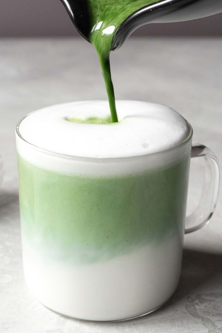 Photo of Green Matcha mixed with Milk in NZ.