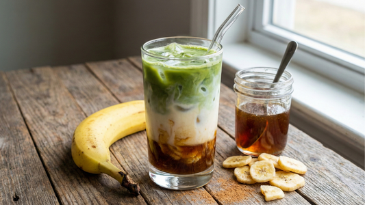 Your Comfort Drink: Iced Banana Bread Matcha Latte